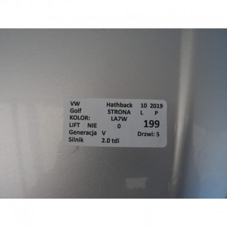 KLAPA TYŁ LA7W VW GOLF V