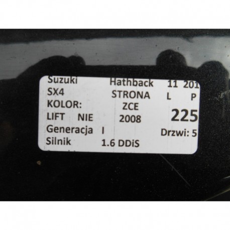 KLAPA BAGAŻNIKA SUZUKI SX4 ZCE FIAT SEDICI